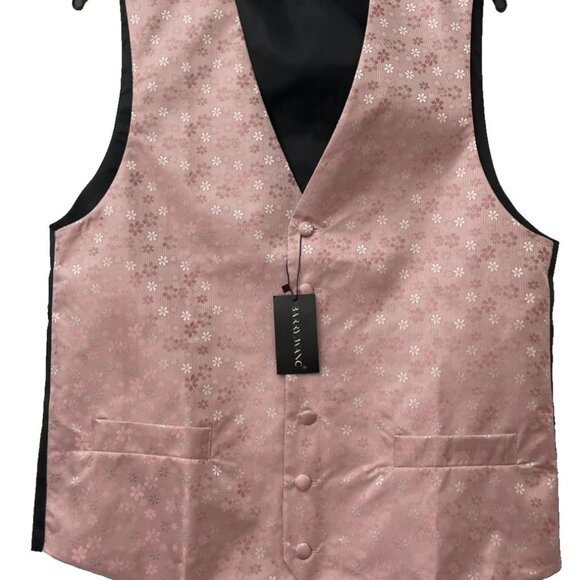 Barry Wang Men’s Victorian floral Vest – Pink & Black – Size S – NWT - Picture 1 of 12
